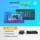 Android 10.0 TV Box, T95 4GB RAM 64 ROM Allwinner H616 Quad-Core 64-bit ARM Cortex-A53 Android Box with 2.4G/5G Dual WiFi 10/100M Ethernet, Support H.265/3D/6K Ultra HD/BT 5.0/HDMI 2.0 Smart TV Box